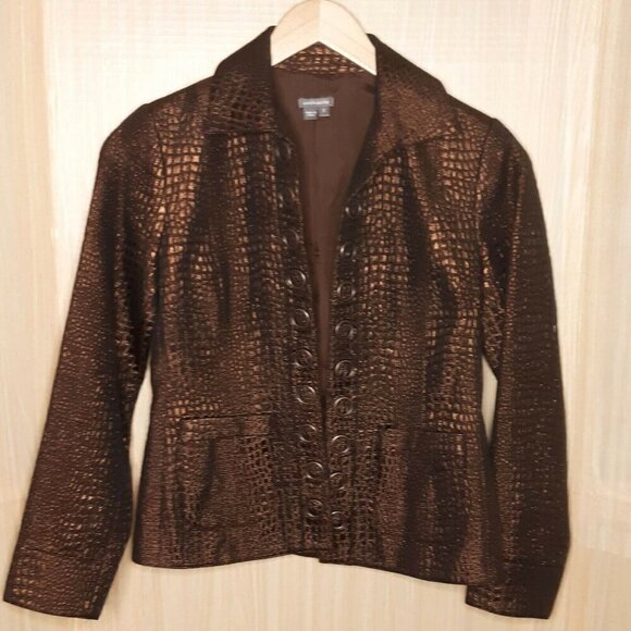 Anthracite Brown Metallic Blazer. 2 - Picture 1 of 6